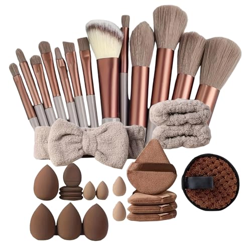 Pinceaux Et Accessoires De Maquillage - Kit De Maquillage Beauté Voyage 33 Pièces,Ensemble D'outils Cosmétiques Doux Confortable À Utiliser pour Femmes Et Filles