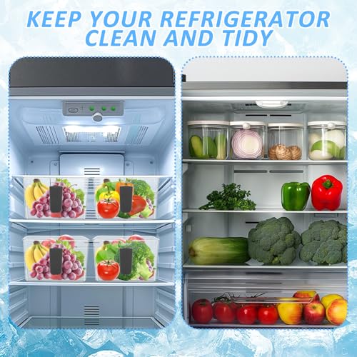 4 Set Ice Bin and Flexible Scoop,Clear Ice Bin for Freezer Plastic Freezer Ice Bin with Pull out Handle,Ice Bucket with Flexible Scoop Ice Container with Ice Bucket Scoop for Kitchen(12 x 7x 4.4 in)