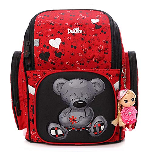 Delune Backpack - Mochila para niña, niña, mochila infantil, mochila escolar, rojo (Rojo) - 6-109