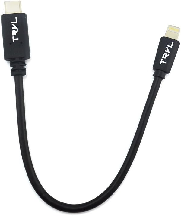 TravelCables USB-C Compact Tiny Small Travel Size USB Data Sync Power Charger Cable for iPhone iPad Macbook Pro Laptop Computer