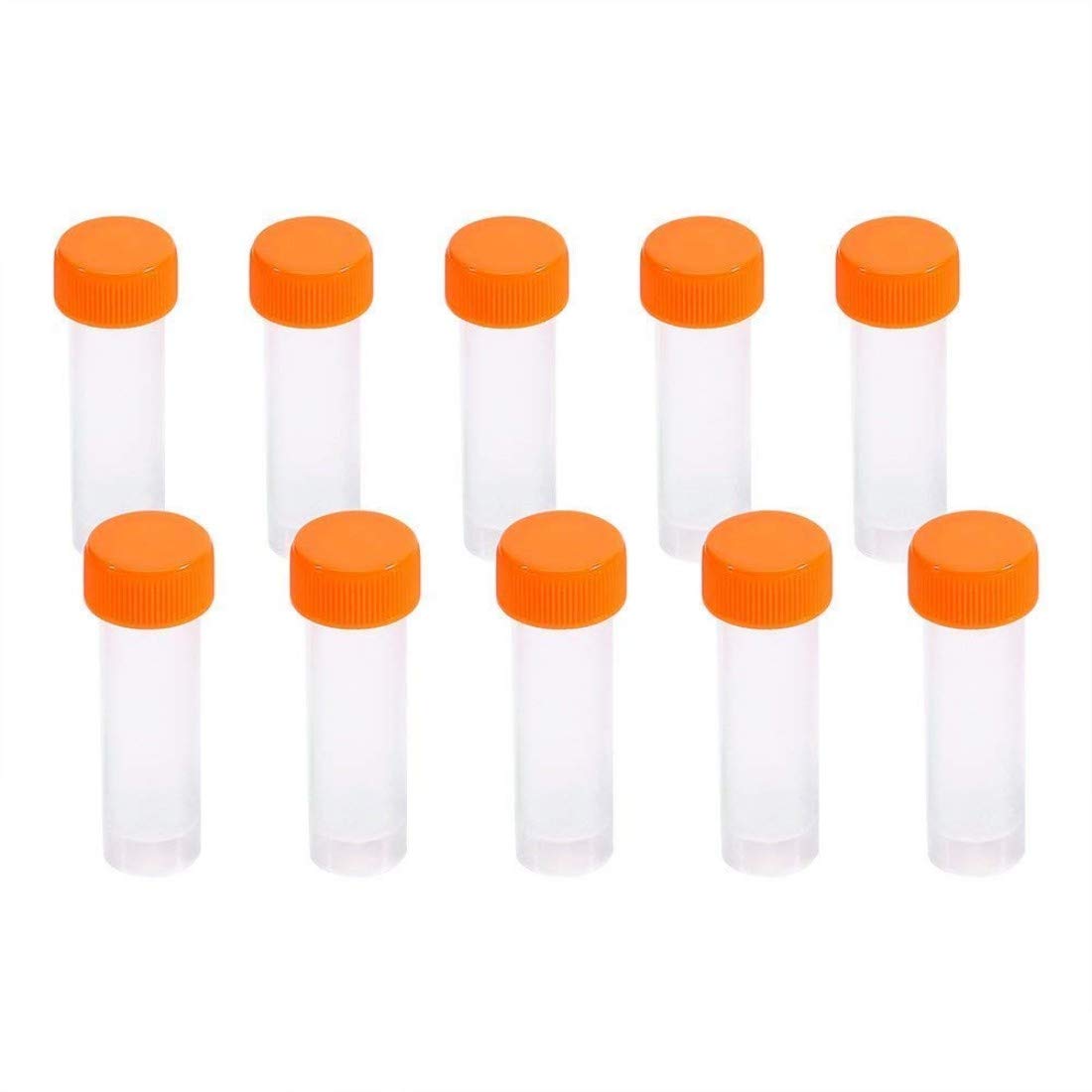 DIY Crafts Pack Of 125 Pc, Clear Color, Plastic Clear Color Graduated Vial Tube with Screw White & Random Caps Refilla (Pack Of 125 Pc, Clear Color) 4