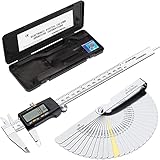 200 mm Digital Messschieber 8 Zoll Edelstahl Digital Messschieber Messschieber mit Bruchteilen Zoll metrische Umrechnung und Fühlerlehre für Konstrukteure Ingenieure und Mechaniker-Schwarz