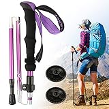 🏔 【CÓMODAS ASAS DE MANO】 Nuestras empuñaduras de bastones de trekking están hechas de espuma EVA, que pueden proporcionar una sensación de agarre suave y cómoda y absorber el sudor y mantener tus manos cómodas durante toda la caminata.Las correas de muñeca transpirables sirven como seguridad y soporte para la posición de la mano. .Mejora de la seguridad y la comodidad para su trekking al aire libre.