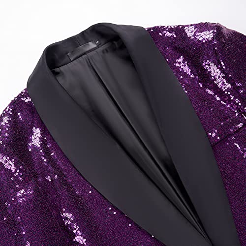 Mens Shiny Sequin Tailcoat Blazer Jacket Dinner Tuxedo Swallowtail Wedding Party Banquet Prom4
