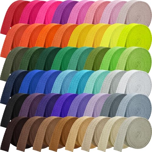 Windyun 48 Rolls Heavy Cotton Webbing 157.5 Yard 48 Color Mixed...
