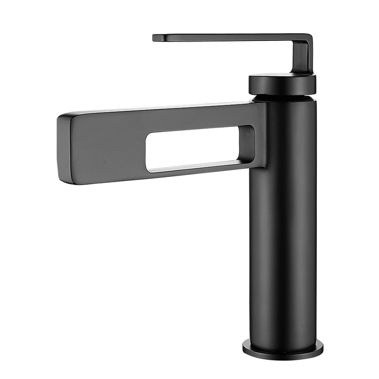 SOHNVWTGD Bathroom Taps Mixer Waterfall, Single Hollow Bathroom Mixer Tap Basin, Hot and Cold Basin Mixer Tap,Black