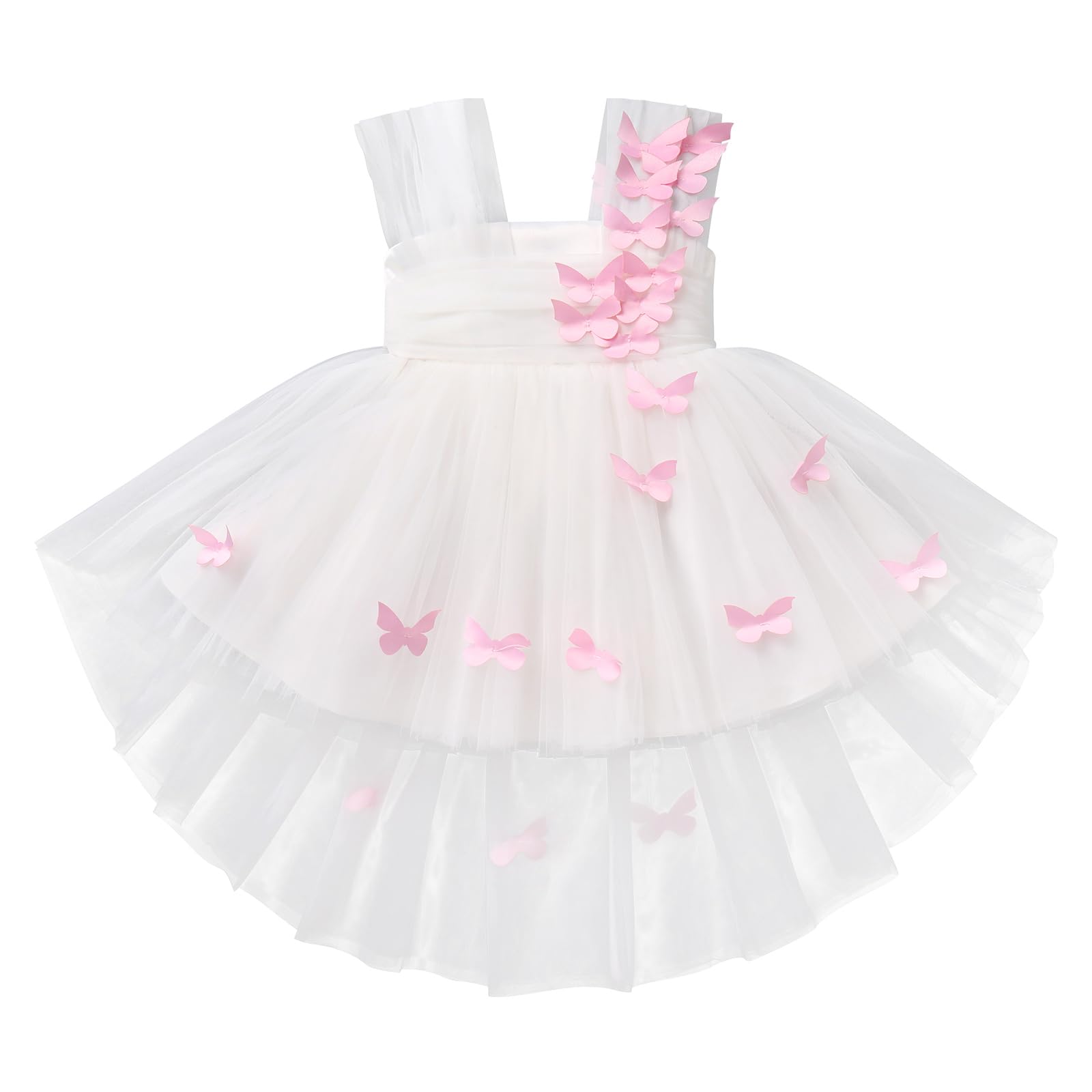 FYMNSI Robe de Fête pour Bébé Princesse Robe de Baptême Petits Enfants Papillon Robe de Fête Mariage Anniversaire Robe de Tulle Formelle Robe de Soirée