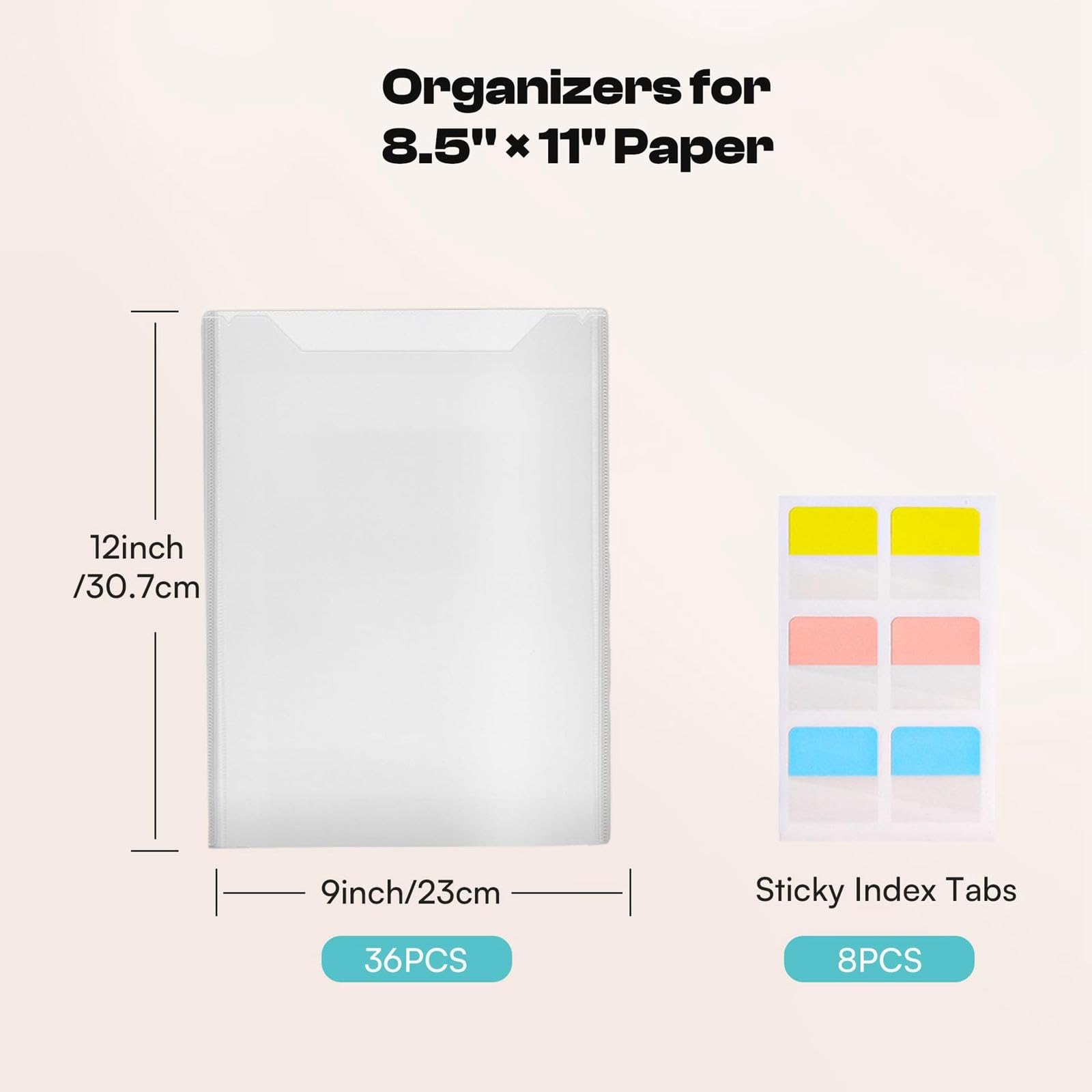 36 Pochettes de Rangement En Papier Semi-transparent pour Scrapbooking, 8,5 X 11 Pouces.