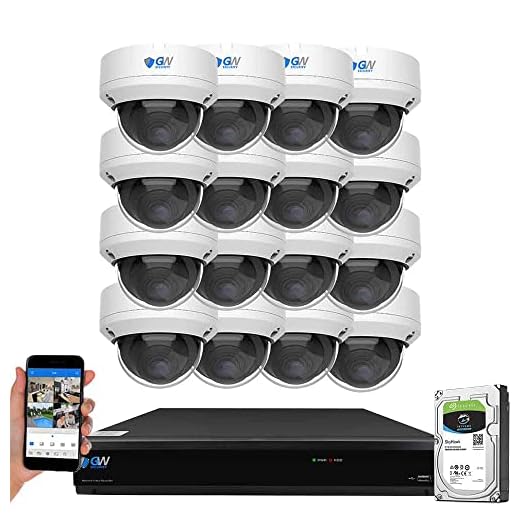 GW Security 8MP 4K Security Camera System with AI Face/Human/Vehicle Detection, 16 Channel DVR and 16 x 8MP Outdoor / Indoor HD-TVI CCTV Dome Camera, Smart AI Alert & Playback