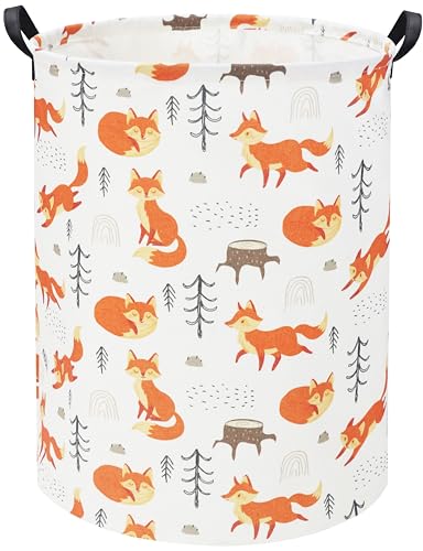 Image of TIBAOLOVER Foxes Kids Laundry Basket Baby Hamper Foxes Toy Storage Bin for Boys Room Decor Baby Nursery Hamper Gift Baskets for Bedroom Bathroom(Foxes)