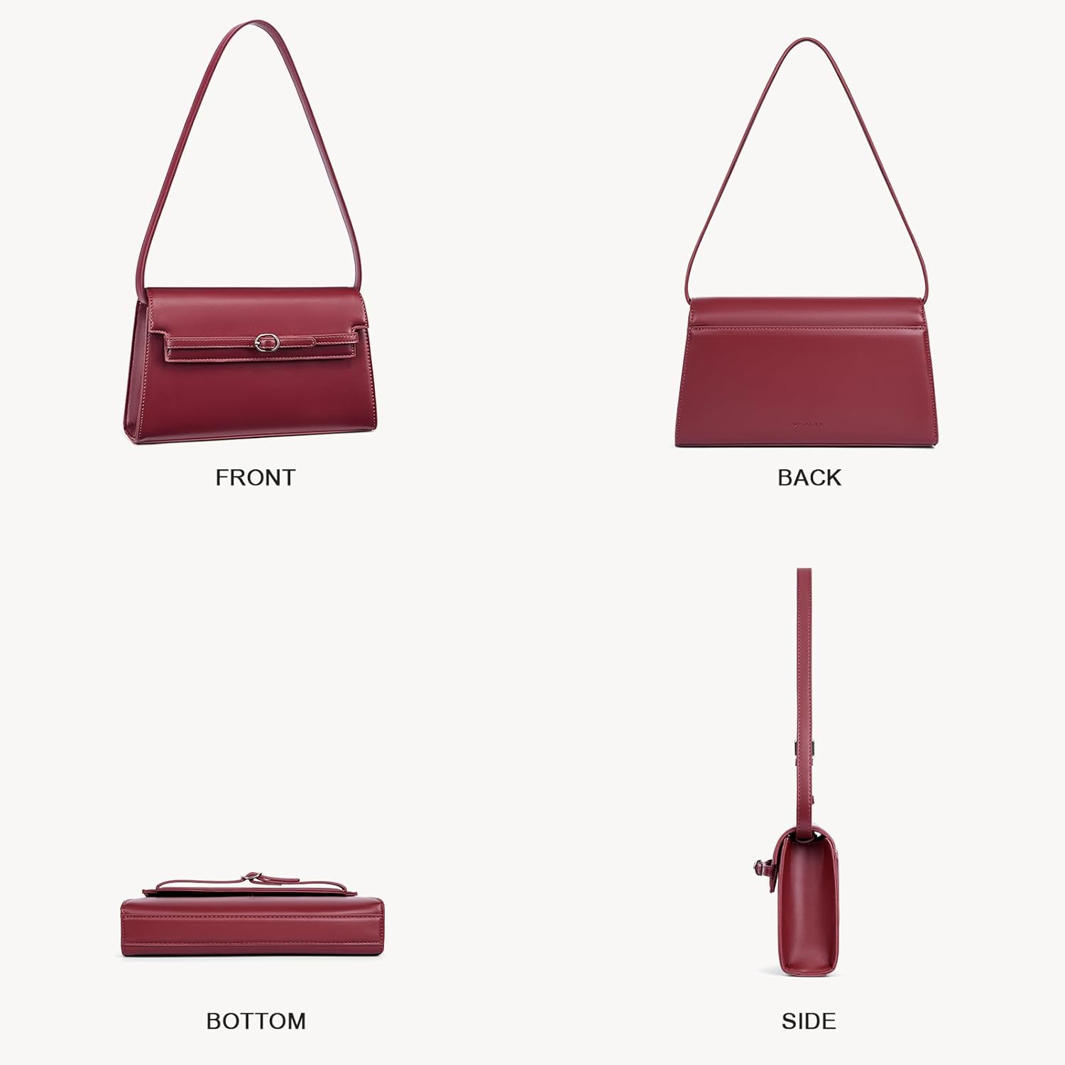 BOSTANTEN Shoulder Bag Crossbody Purses for Women Designer Leather Handbags with Adjustable Shoulder Strap - Image 6