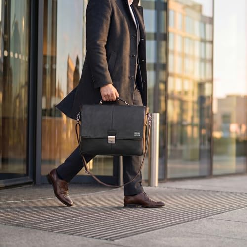 Image of LEATHER VILLAGE Leather Messenger Bag for Men, Handmade Laptop Briefcase