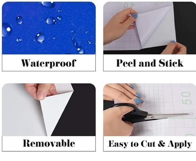 Image of HOME13 Self-Adhesive Wallpaper Removable and Decorative Vinyl Wallpaper for Kitchen Countertop Cabinets Table Royal Blue Glossy 2 Ft by 8 Ft 2pcs