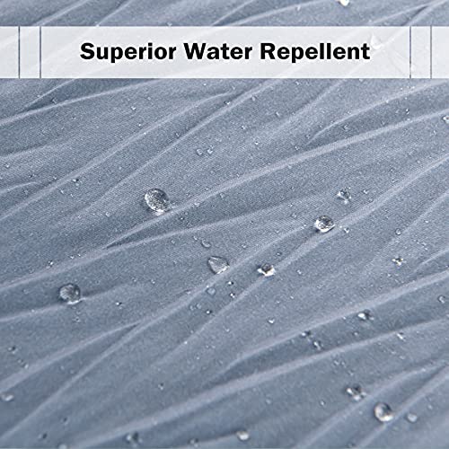 Reeple Ombre Textured Shower Curtain Set With Rugs For Bathroom 72 X 72 Inch Waterproof Fabric Gradual Color Shower Curtain With 12 Hooks (Navy Blue) #TOP4