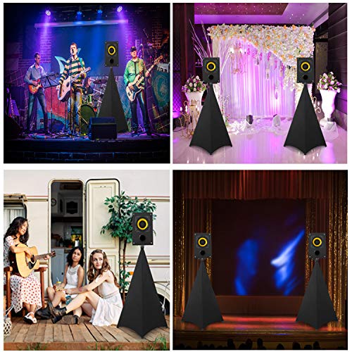 Dofilachy Speaker Stand Cover-Dj Bag With 360 Degree Cover, Speaker Tripod Scrim Cover For Speaker/Lighting With Free Travel Bag (Two Pack-Black) #TOP6