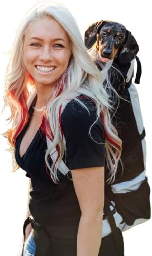 Knavigate | Dog Carrier Backpack for Most Dog Sizes | Front Facing Adjustable Dog Backpack Carrier | Veterinarian Approved (X-Small, Lunar Rock)