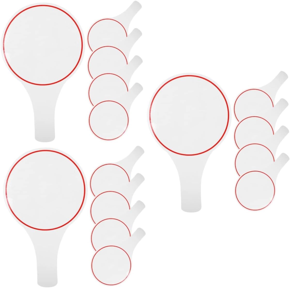 15pcs Handheld Whiteboards for Scoring and Voting Single Sided Blank Paddles for Judges and Classroom Use Dry Erase Boards for Competitions and Events