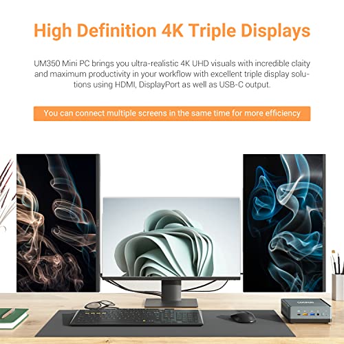 Coofun Um350 Mini Pc Amd Ryzen 5 3550H Mini Computer Ddr4 16 Gb Ram 512 Gb Pcle Ssd, Radeon Vega Graphics, Dual Band Wifi Hdmi/Displayport/Usb-C, 2.5G Rj45 Lan, 4X Ports Usb 3.0 #TOP5