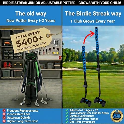 Image of Kids Putter Adjustable Length Junior Golf Club for Boys Girls Ages 2-12