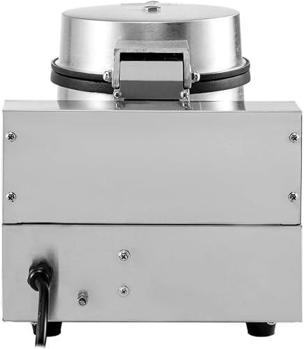 Miniatura 10 de VEVOR Máquina de gofres redonda comercial antiadherente de 1100 W, acero inoxidable, 110 V, control de temperatura y tiempo, adecuado para