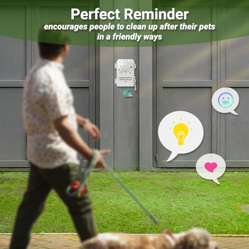 Image of Dog Poop Bag Dispenser - Waterproof Poop Bag Holder, Wall Mount, Organizer for Outdoor, Yard, Porch, Lawn