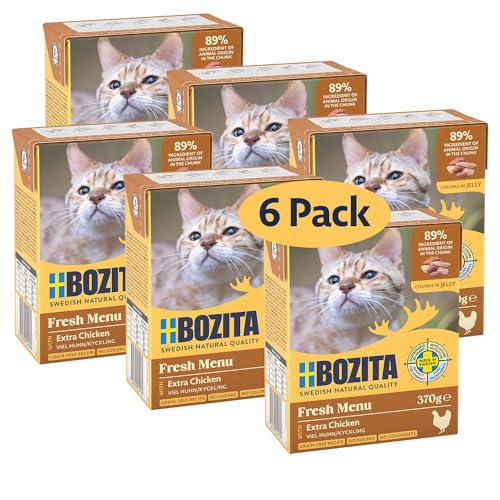 Bozita Lot de 6 canapés en gelée avec Beaucoup de Poulet Multibox 6 x 370 g en tétra, 370 g