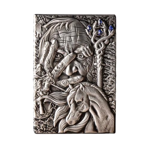 Carnet de notes personnalisé en argent rétro, grimoire A5 de luxe