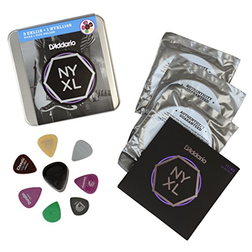 D’Addario DA-AZ03 Pack de 3 jeux de cordes pour Guitare électrique EXL115 + 1 jeu NYXL + Porte médiator + Médiators - Les Beatles, Paul McCartney, John Lennon, RIngo Starr, George Harrison D'Addario DA-AZ03 Pack de 3 jeux de cordes pour Guitare électrique EXL115 + 1 jeu NYXL + Porte médiator + Médiators – Image 3