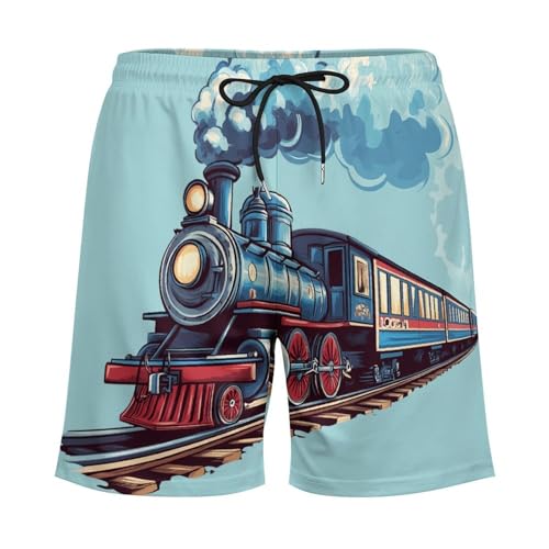 Train Mens Swim Trunks with Quick-Drying Lining Beach Shorts for Outdoor Sports3