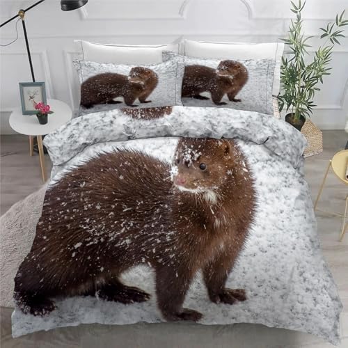 Housse couette en microfibre douce fini animal pour literie grand format sans froissement - 6