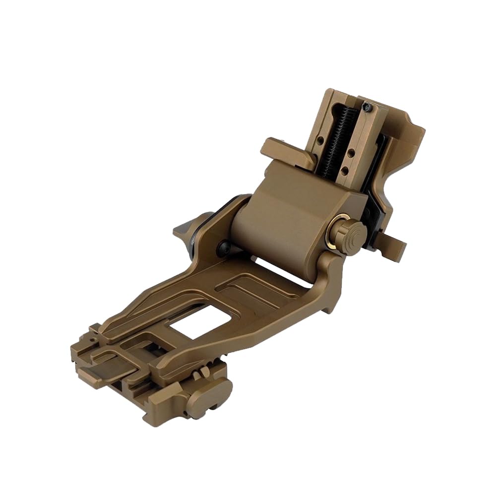 NVG Helmet Mount, Low Profile Flip-Up Mount, for PVS Night Vision Goggles NVG Adjustable Dovetail Shoe, Fits Numerous Facial Profiles and Helmet Mounting Systems, Tan