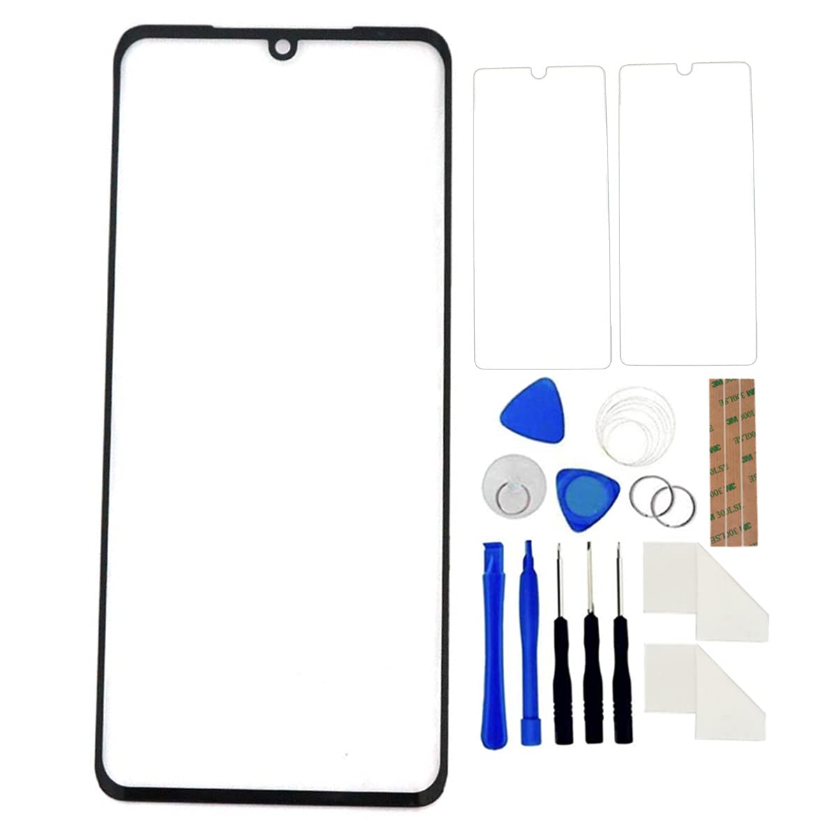 FainWan Front Screen Glass Outer Panel Lens Replacement +OCA Repair Tools Kit Compatible with LG Velvet G900N 6.8 1inch Black Adhesive