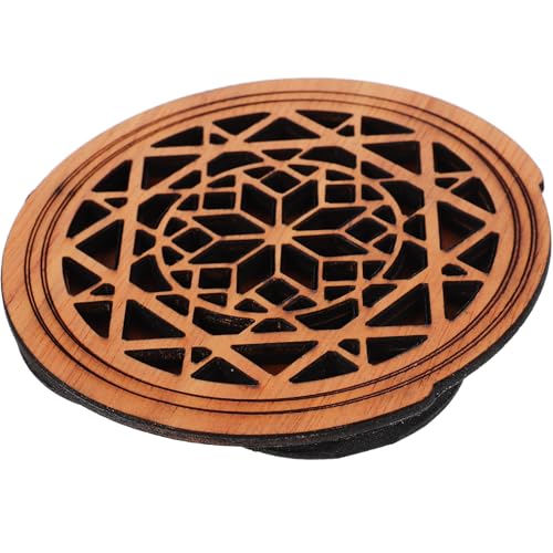 Abaodam Tapa de Agujero de Sonido para Guitarra Acústica 41 de Madera Diseño Geométrico Oscuro, Accesorio Reductor de Retroalimentación para Guitarra Electroacústica, Pantalla Práctica
