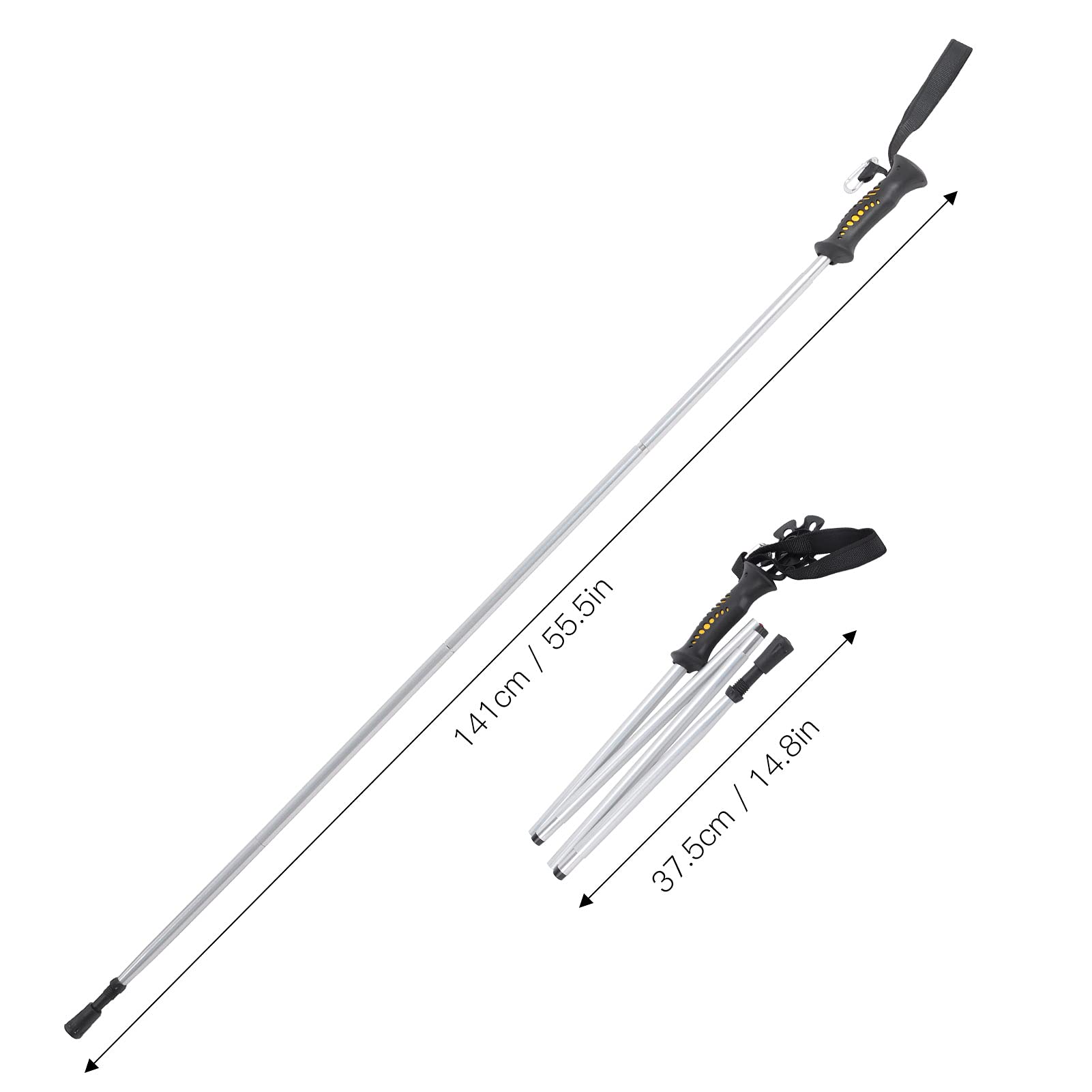 Fishing Foldable Cane, Adjustable Hand Walking Cane Easy to Use and Easy to Carry Be Easily Folded and Stored for Hand Walking Cane Fishing Gear Accessory'