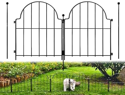 Blingluck Garden Fence, 22 in(H) x 21 ft(L) Arched Rustproof Metal No Dig Fence Garden Fence Border, Ground Stake Animal Barrier Fence for Rabbit Dog, Outdoor Landscape Decor for Yard & Patio,19 Pack