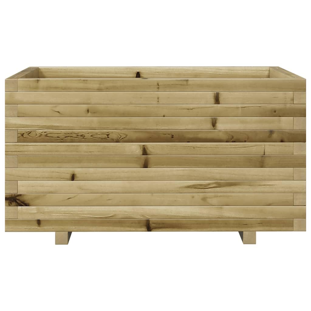 Macetero de madera de pino tratado a presión, 90 x 60 x 49,5 cm, bancal resistente con drenaje para jardín, balcón, terraza, interior y exterior, gran jardinera con almacenamiento de agua y