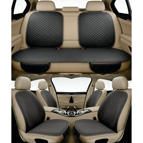 Image of AURAFRESH Car Seat Protector Cushions Cover, Airbag friendaly. (Gray, 7PC Front & Rear SEAT Full Set)