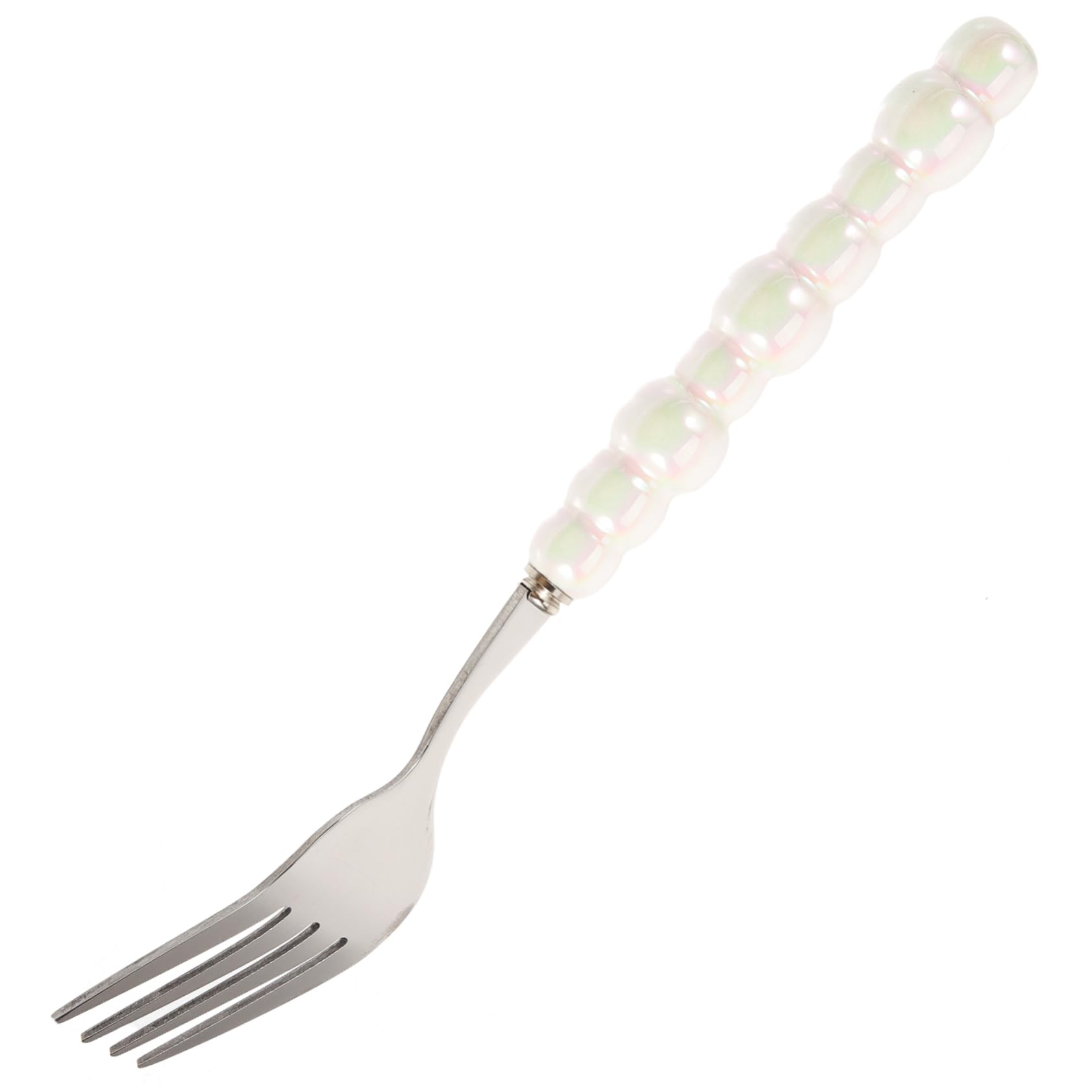 Garneck Ceramic Handle Stainless Steel Fork Small Dessert Forks for Hot Tea for Kitchen