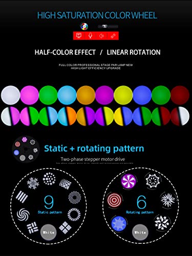 Shehds Moving Head Light 160W Led Beam Frost Wash Stage Lights 9 Static + 6 Rotating Gobos 9 Colors Zoom 6-Facet Rotating Prism Spotlights Dmx Control Dj Lights For Christmas Disco Bar Party #TOP1