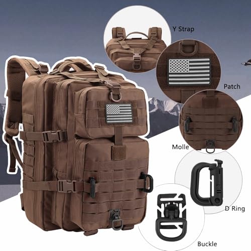 Image of Hannibal Tactical MOLLE Assault Backpack, Tactical Backpack Military Army Camping Rucksack