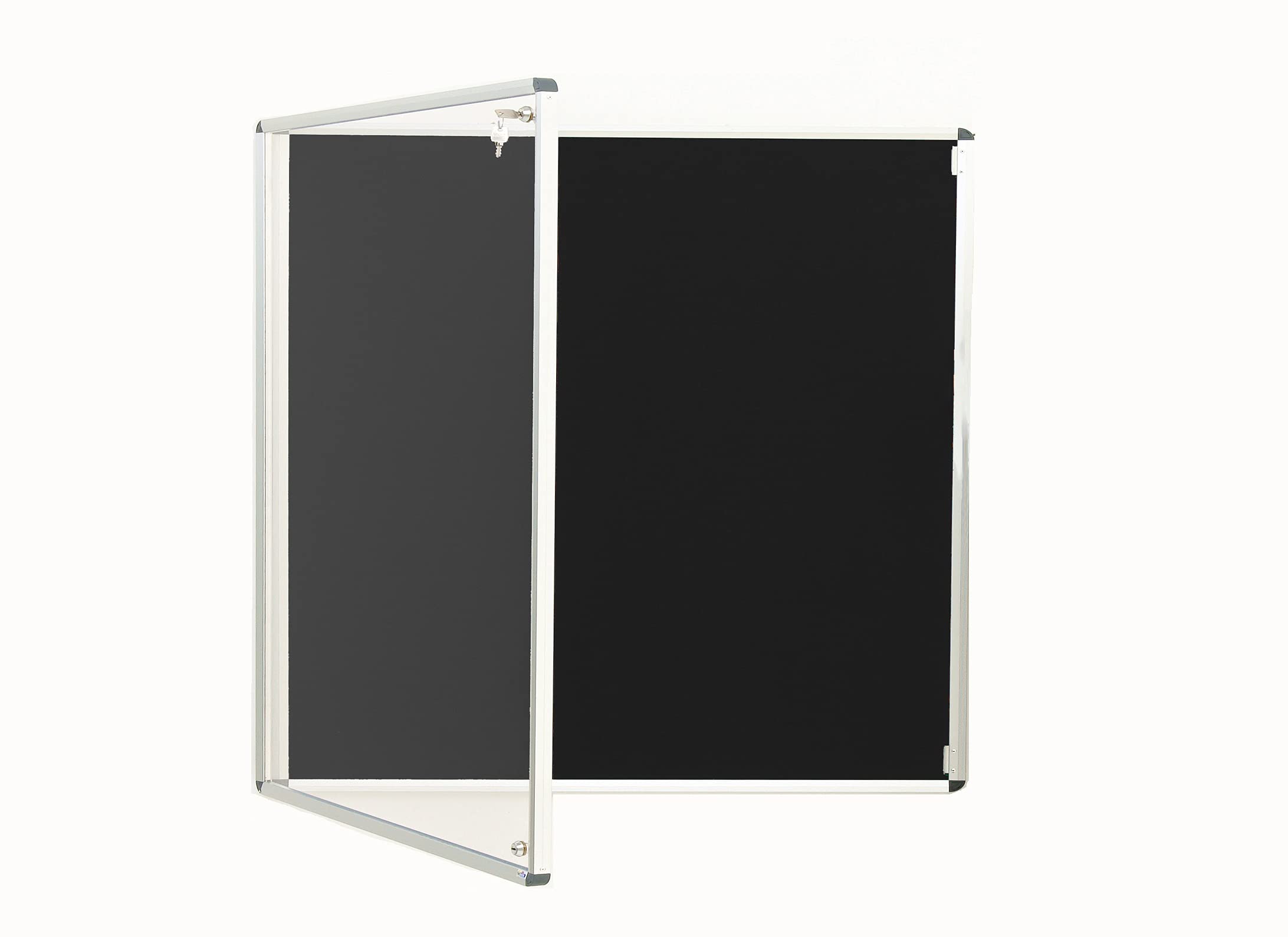 Black Fully Fire Retardant Lockable Notice Board [2 Locks] - Tamperproof Display Board [14 Colours] [6 Sizes] — image 1