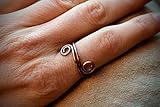  Ring aus Kupfer Mittelalterschmuck Boho Witchy Antik Wikinger Schmuck Kupferring Kupferschmuck Fingerring oxidiert mit Patina tribal gebogen