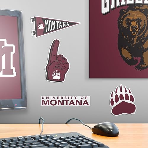 Image of University of Montana 9ct Vinyl Large Deluxe Stickers Variety Pack - Laptop, Water Bottle, Scrapbooking, Tablet, Skateboard, Indoor /Outdoor - Set of 9
