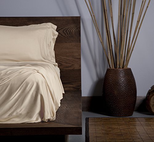 SHEEX Ecosheex Bamboo Origin Sheet Set with 2 Pillowcases, Soft Luxury Sateen, Ivory