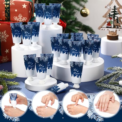 Image of 50 Pcs Christmas Hand Cream Gifts Bulk 1 oz Favors Snowflakes | Body Lotion for Xmas Party Favors, Thank You Gifts for Coworker Women Teacher Nurse, Travel Size Souvenir Party Supplies