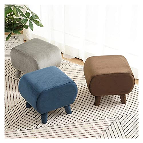 Tabouret repose-pied bas avec assise coussin tissu - 3