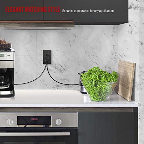 Image of ENERLITES 61501 Elite Series Decorator Receptacle, Child Safe Tamper-Resistant Outlet, Gloss Finish, Self-Grounding, Residential Grade, 15A 125V, 61501-TR-DBWBP, Brushed Dark Bronze With Wall Plate