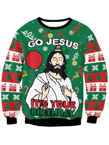 FLORENCE IISA Funny Ugly Christmas Sweatshirt for Men Women, Holiday Pullover Sweater, Unisex Xmas...