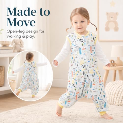 Image of HOMEAL Sleep Sack, 2t-3t Toddler Sleeping Sack with Legs, Sleeveless Baby Sleep Sack for Early Walkers