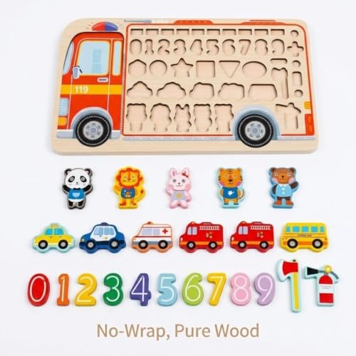 Image of HAPPY HUES Sorting & Stacking Toy- Skills Enhancement Motor Skill Toys for Toddlers /Kid -Magnetic- Capture The Worms Toys | Early Educational-Montessori Toy (Smart Bus)